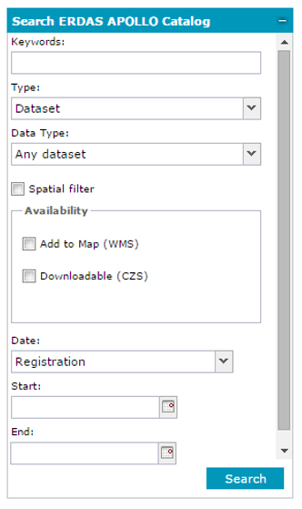 Searching ERDAS APOLLO Catalog